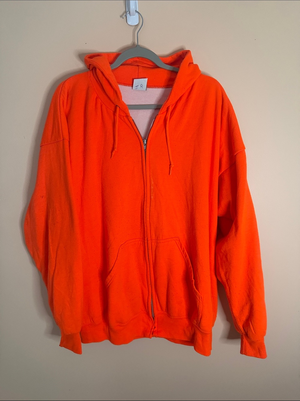 Men's Orange Full-Zip Hoodie Sweatshirt